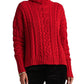 Suéter Ralph Lauren Feminino Manga Longa Gola Alta Vermelho Tamanho Grande