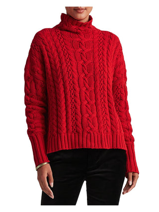 Suéter Ralph Lauren Feminino Manga Longa Gola Alta Vermelho Tamanho Grande