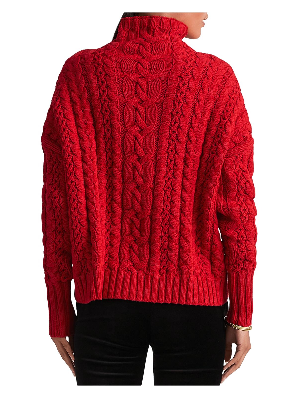 Suéter Ralph Lauren Feminino Manga Longa Gola Alta Vermelho Tamanho Grande