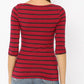Blusa Ralph Lauren Feminina Listrada de Algodão Elástico Vermelha Tamanho Grande