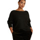 Suéter Ralph Lauren Feminino Manga Dolman Gola Canoa Preto Tamanho 1X