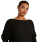 Suéter Ralph Lauren Feminino Manga Dolman Gola Canoa Preto Tamanho 1X