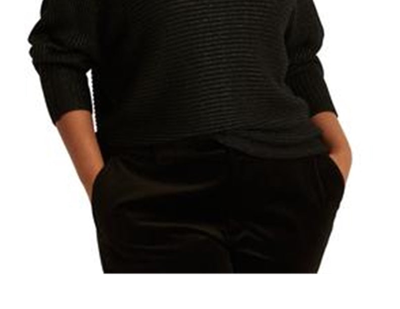 Suéter Ralph Lauren Feminino Manga Dolman Gola Canoa Preto Tamanho 1X