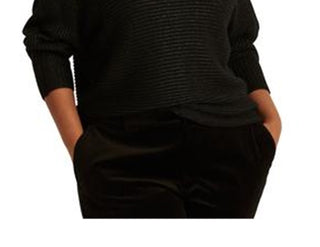 Suéter Ralph Lauren Feminino Manga Dolman Gola Canoa Preto Tamanho 1X