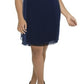 Vestido curto Ralph Lauren feminino de um ombro só para coquetel e festa, azul, tamanho 14