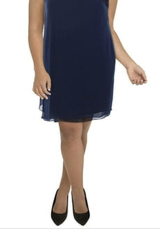 Vestido curto Ralph Lauren feminino de um ombro só para coquetel e festa, azul, tamanho 14