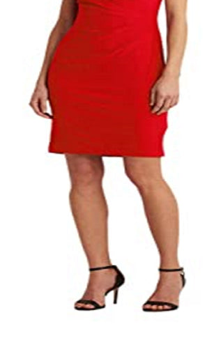 Vestido Ralph Lauren Feminino Jersey Surplice Vermelho Tamanho 12
