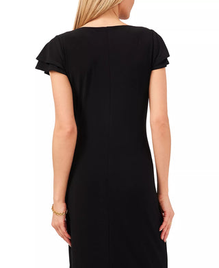 Vestido Ralph Lauren Feminino Manga Flutter Sobrepeliz Preto Tamanho 10