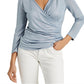 Ralph Lauren Top Metálico Feminino Azul Tamanho XG