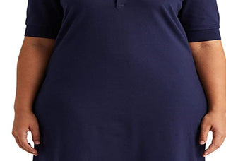 Vestido Ralph Lauren Feminino Azul com Gola e Manga Curta Tamanho 1X