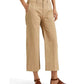 Calça feminina Ralph Lauren de sarja de algodão, perna larga, marrom, tamanho 8