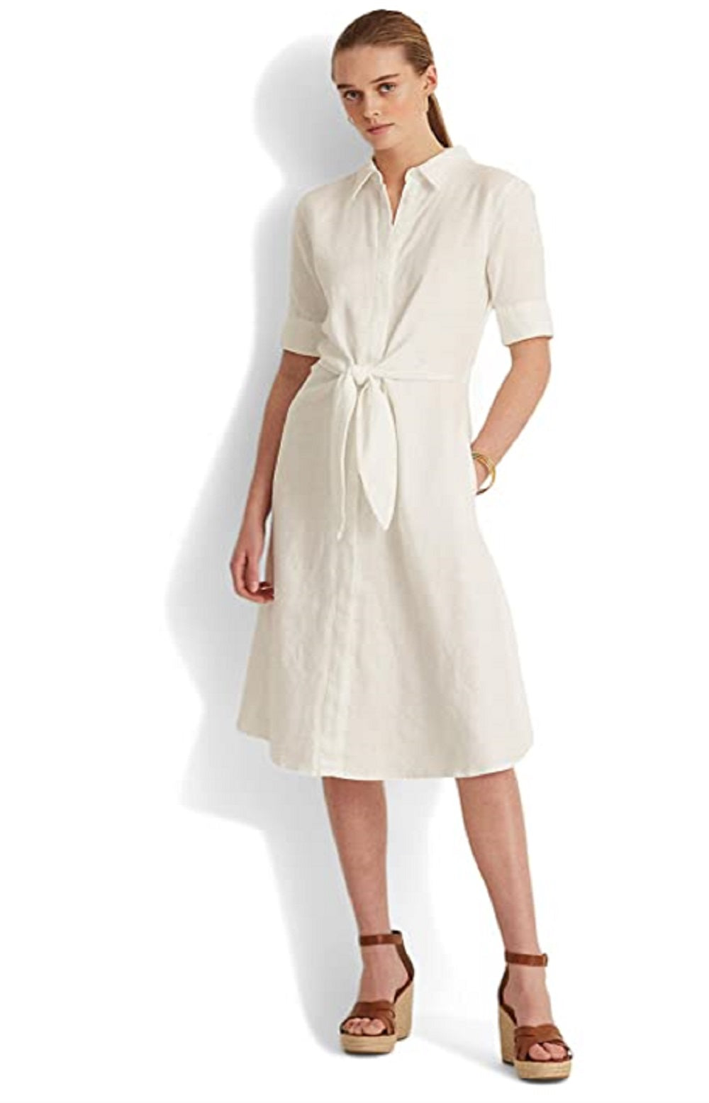 Camisa Ralph Lauren Feminina de Linho Branca Tamanho 2