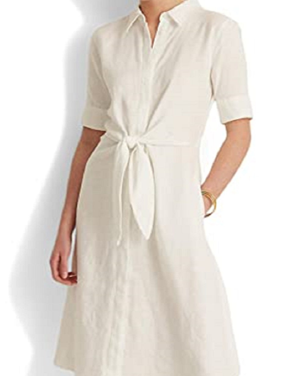 Camisa Ralph Lauren Feminina de Linho Branca Tamanho 2