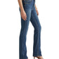 Calça jeans feminina Ralph Lauren Stretch com zíper e bolsos, cintura alta, azul, tamanho 6 Petite