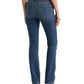 Calça jeans feminina Ralph Lauren Stretch com zíper e bolsos, cintura alta, azul, tamanho 6 Petite