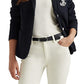 Ralph Lauren Blazer Feminino com Patch Jacquard Azul Tamanho Grande