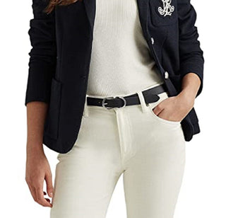 Ralph Lauren Blazer Feminino com Patch Jacquard Azul Tamanho Grande