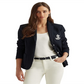 Ralph Lauren Blazer Feminino com Patch Jacquard Azul Tamanho X-G