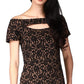 Blusa de renda tomara que caia Michael Kors feminina marrom tamanho pequeno grande
