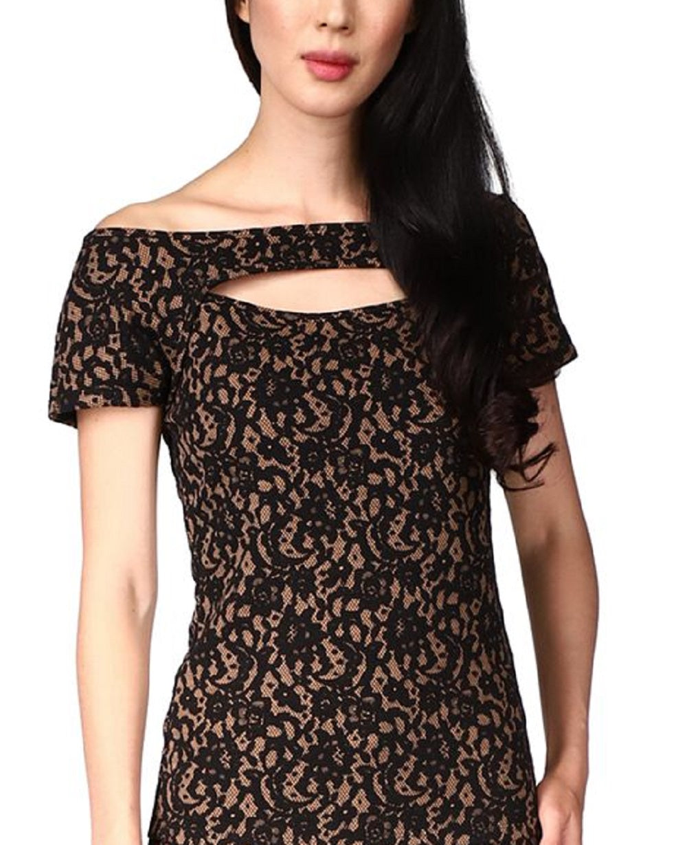 Blusa de renda tomara que caia Michael Kors feminina marrom tamanho pequeno grande