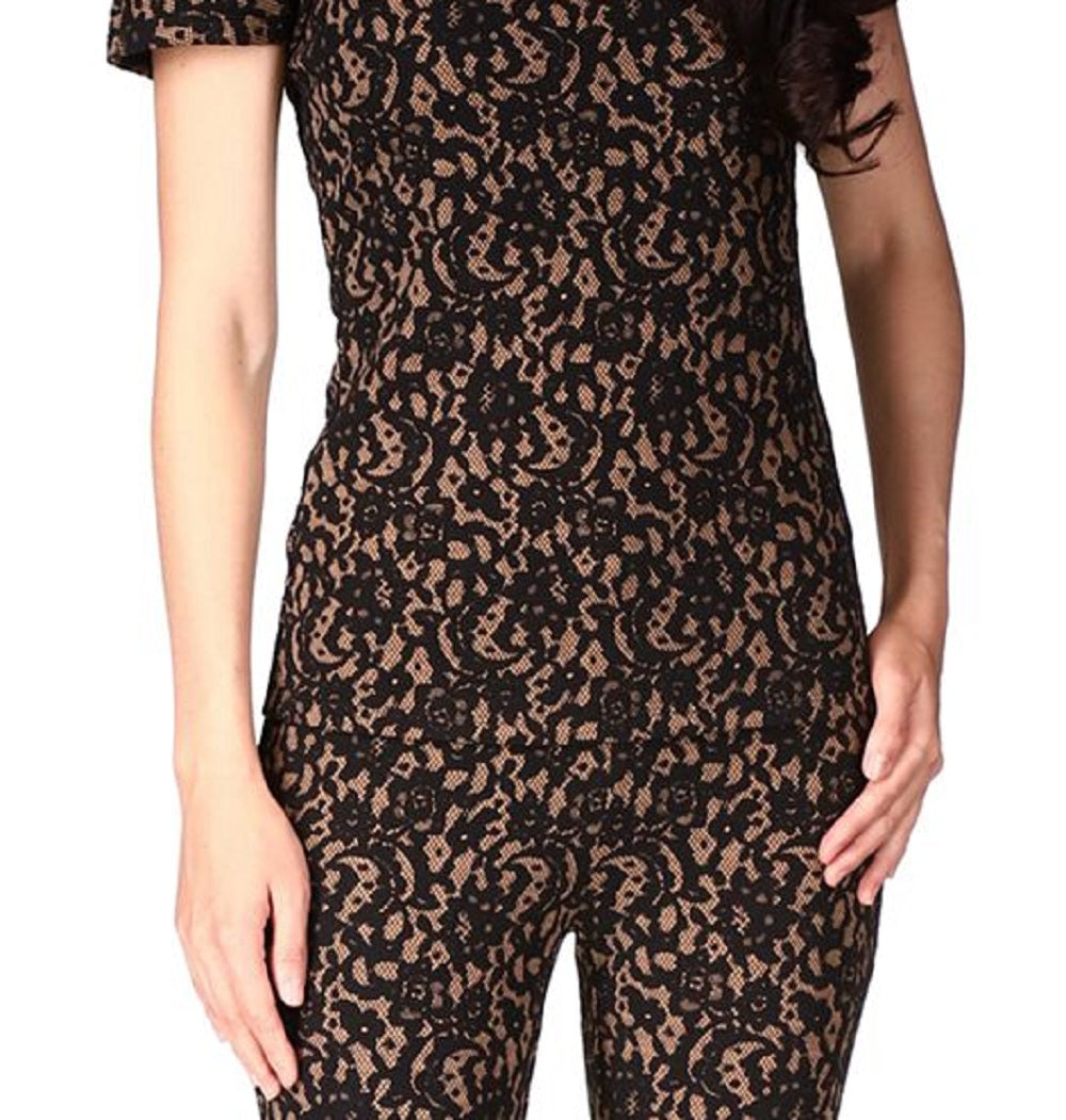 Blusa de renda tomara que caia Michael Kors feminina marrom tamanho pequeno grande