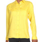 Camisa de linho feminina Ralph Lauren, amarela, tamanho médio