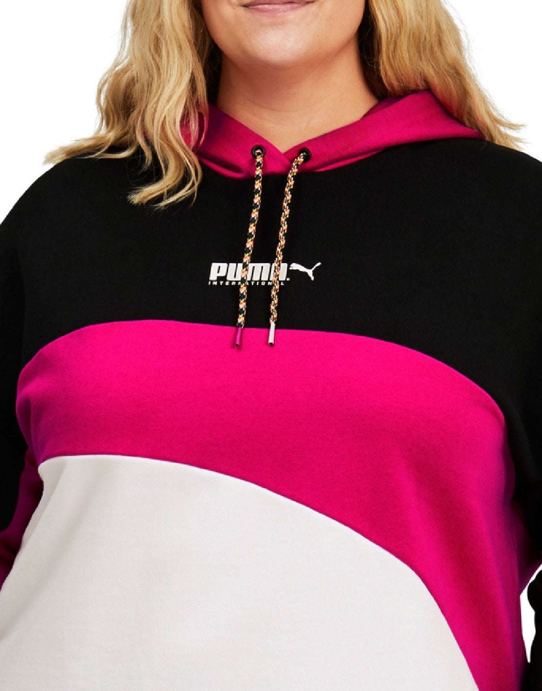 Moletom com capuz Puma City Light Cotton Track Feminino Preto Tamanho 2X