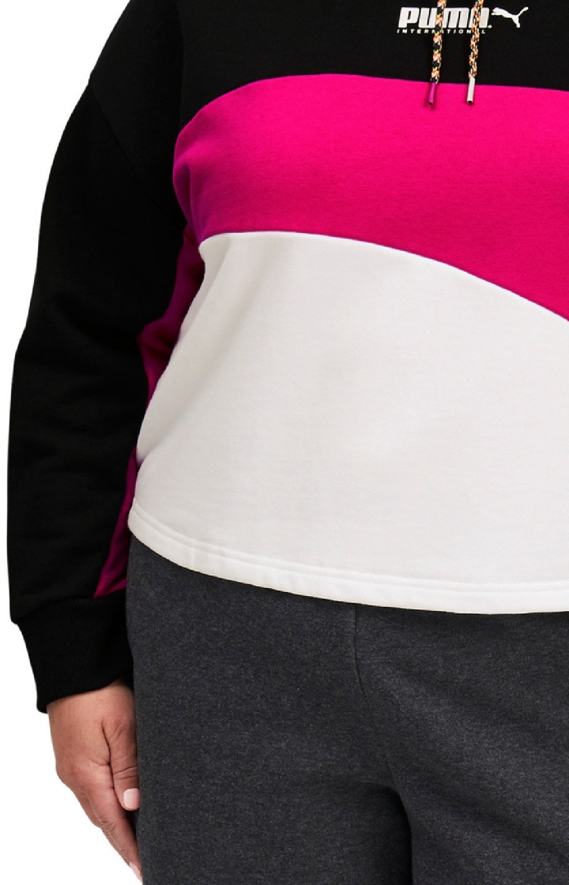 Moletom com capuz Puma City Light Cotton Track Feminino Preto Tamanho 2X