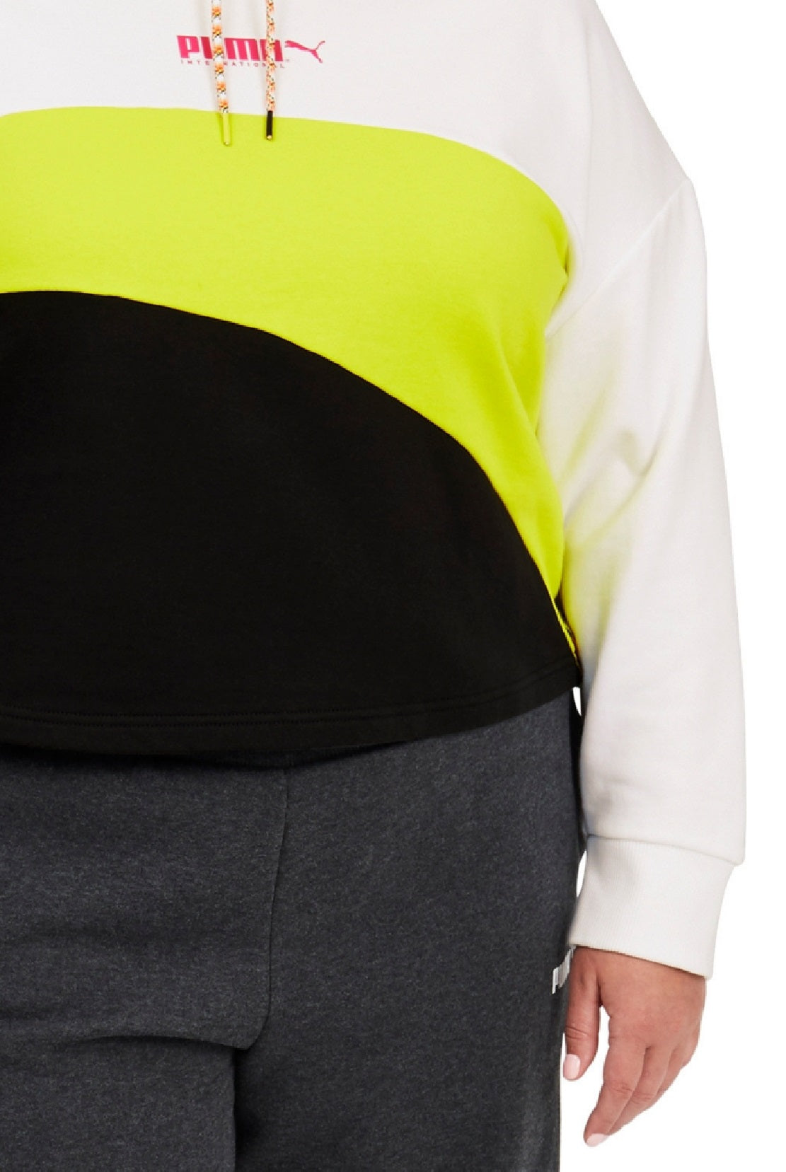 Moletom com capuz Puma City Light Cotton Track Feminino Branco Tamanho 3X