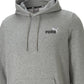 Moletom com capuz e logotipo bordado masculino Puma, cinza, tamanho médio