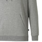 Moletom com capuz e logotipo bordado masculino Puma, cinza, tamanho médio