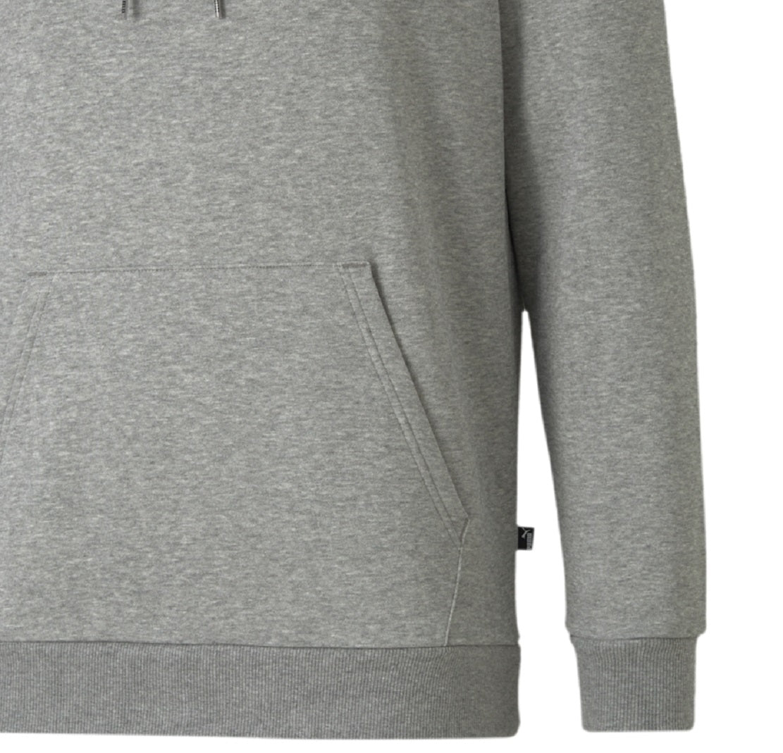 Moletom com capuz e logotipo bordado masculino Puma, cinza, tamanho médio