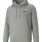 Moletom com capuz e logotipo bordado masculino Puma, cinza, tamanho médio