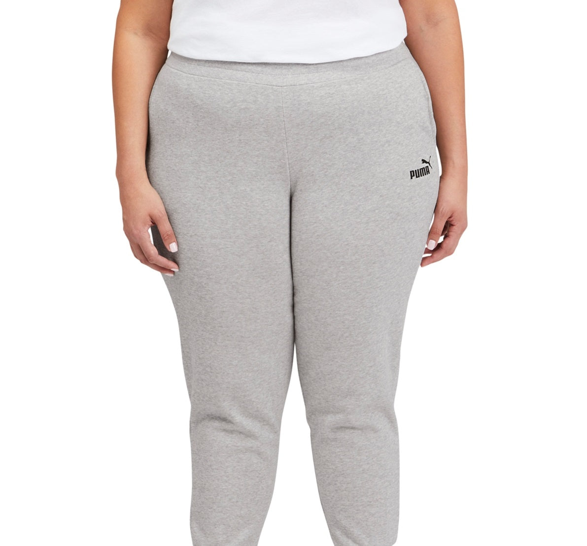 Calça jogger feminina Puma Fleece cinza tamanho 1X