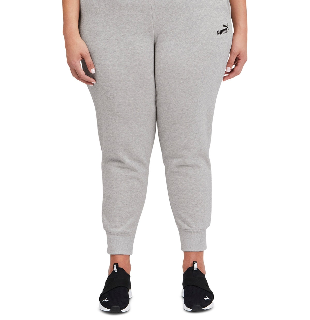 Calça jogger feminina Puma Fleece cinza tamanho 1X