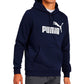 Puma Fleece Logo Hoodie Masculino Azul Tamanho Grande