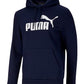 Puma Fleece Logo Hoodie Masculino Azul Tamanho Grande
