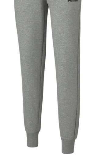 Calça de moletom Puma Logo Fleece Masculina Cinza Tamanho Grande