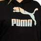 Moletom com capuz feminino Puma Logo, preto, tamanho 1X