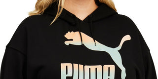 Puma Women's Logo Hoodie Black Size 2X