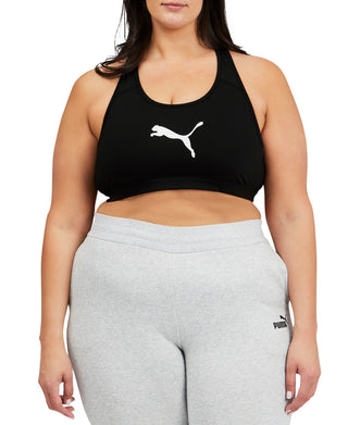 Puma Women's 4Keeps Mid Impact Sports Bra Black Size 1X