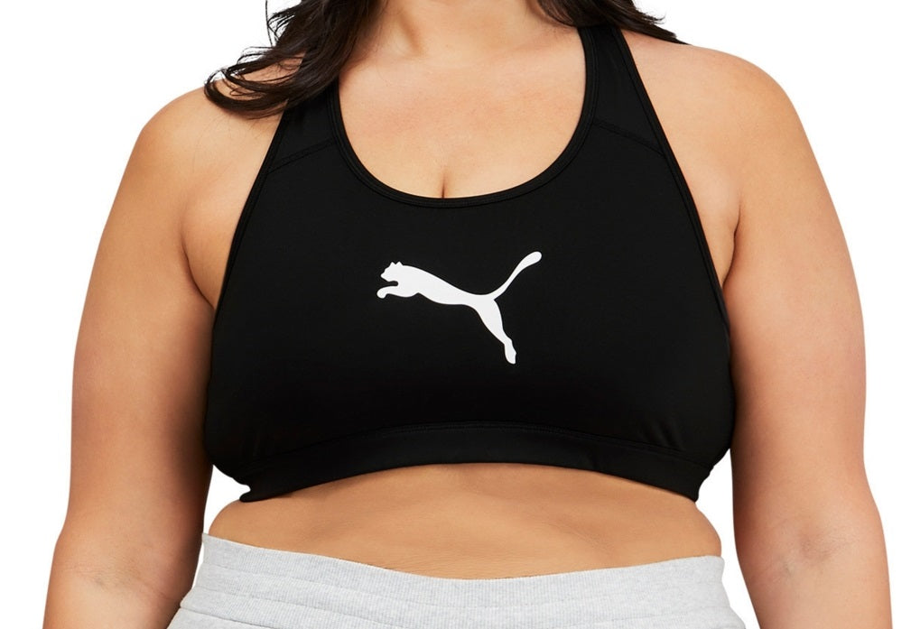 Sutiã esportivo Puma 4Keeps Mid Impact feminino, preto, tamanho 3X