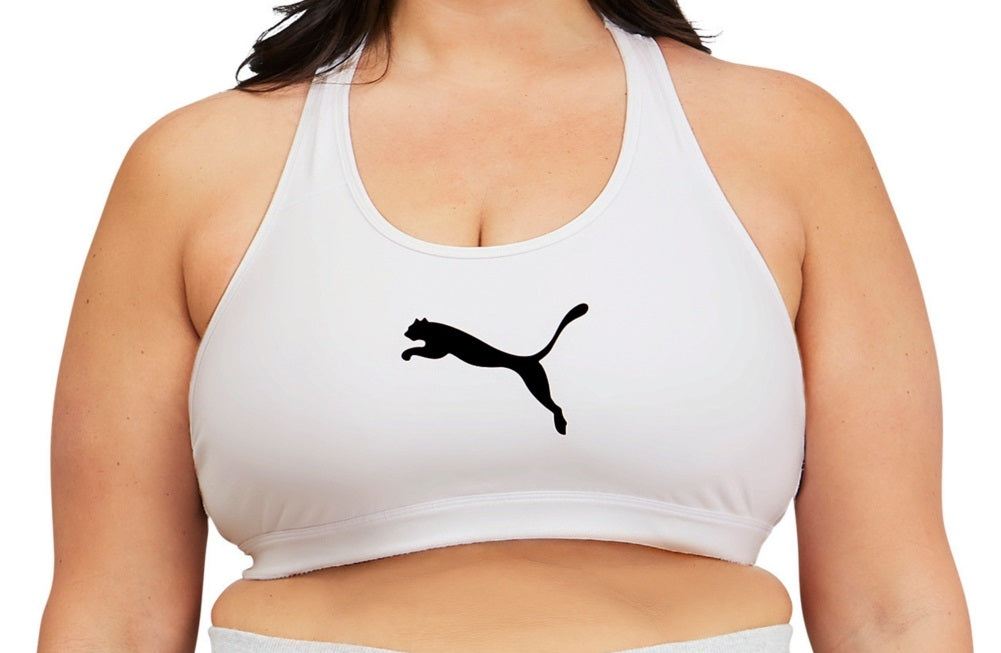 Sutiã esportivo Puma 4Keeps Mid Impact feminino, branco, tamanho 1X