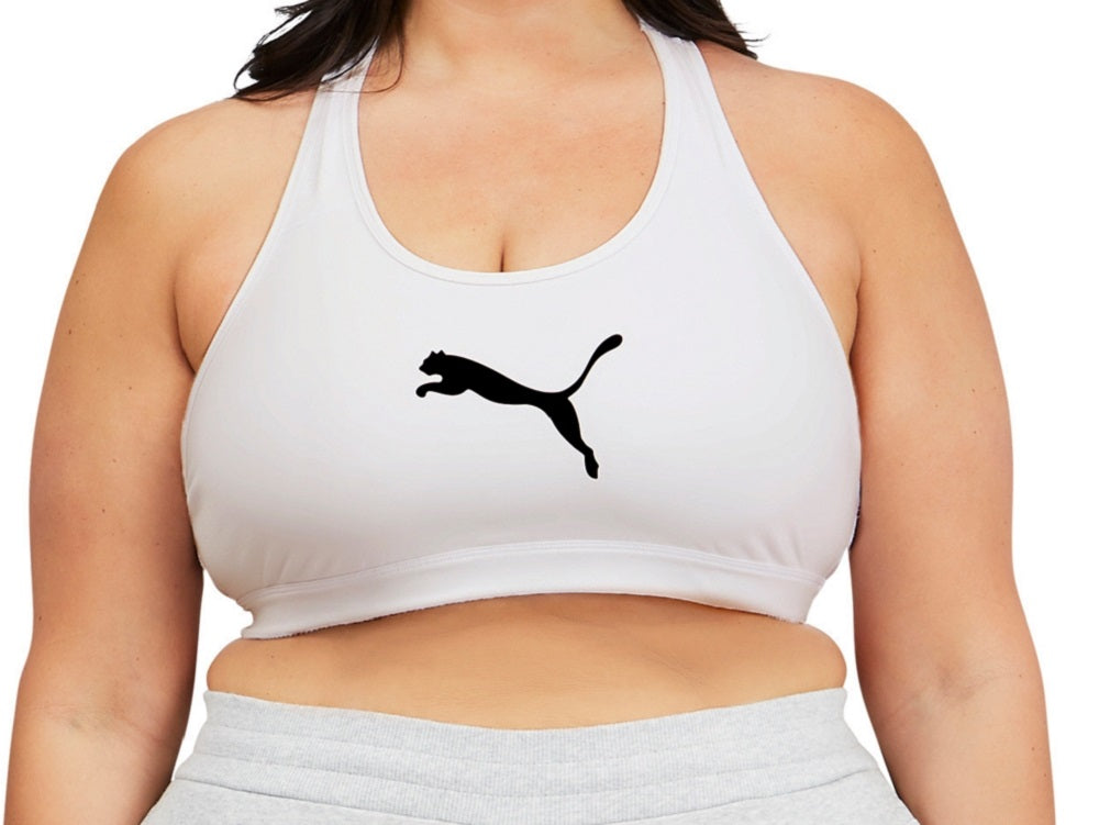 Sutiã esportivo Puma 4Keeps Mid Impact feminino, branco, tamanho 2X