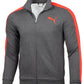 Jaqueta Puma Fleece Zip Front Track Masculina Cinza Tamanho Médio