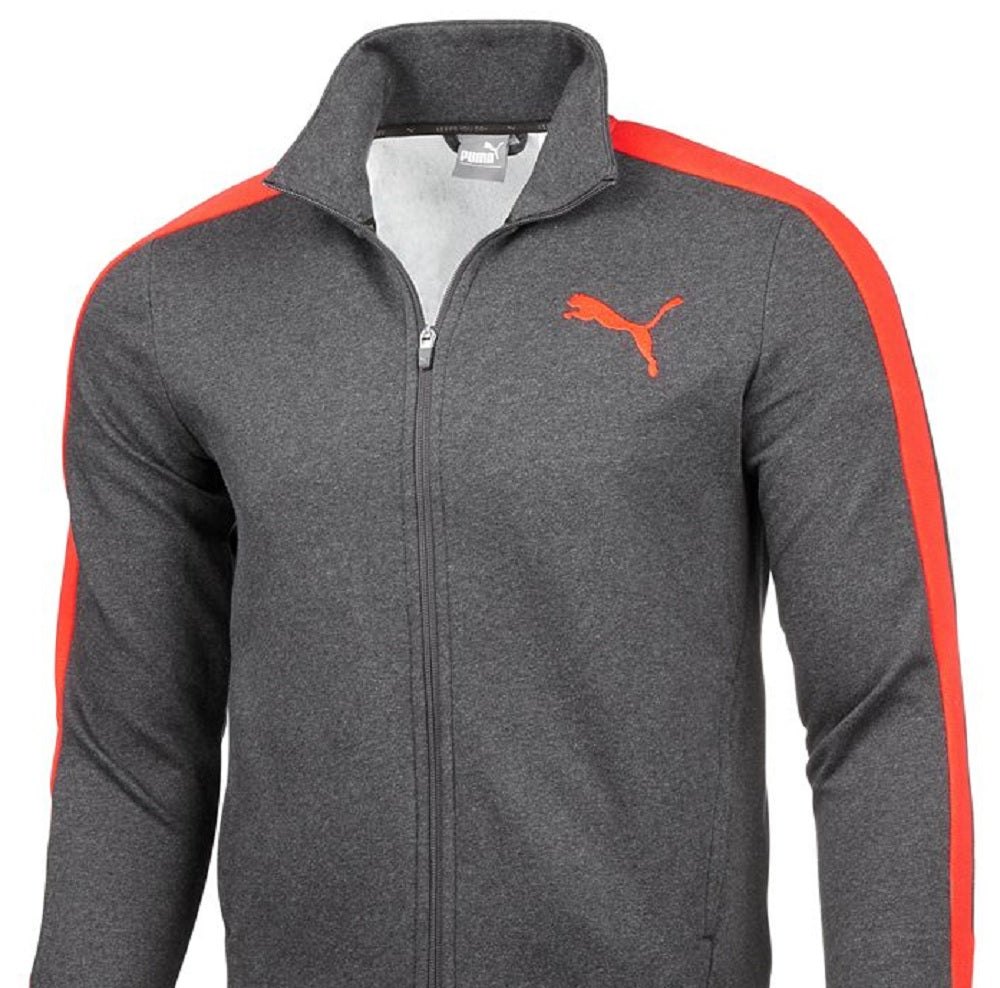Jaqueta Puma Fleece Zip Front Track Masculina Cinza Tamanho Médio