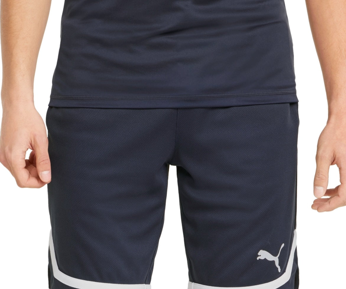 Shorts de basquete Puma Regular Fit Moisture Wicking Mesh 10 masculino, azul, tamanho grande