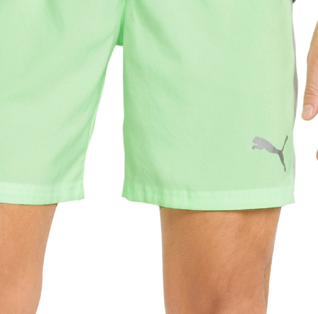 Calções de futebol listrados Puma Slim Fit para homem, verde, tamanho pequeno