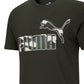 Camiseta Puma Masculina Estampada com Logotipo Verde Tamanho P