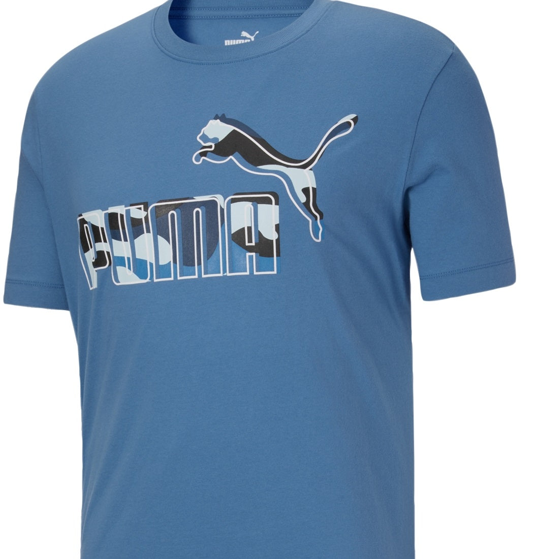 Camiseta Puma Masculina Logo Azul Tamanho XX-G